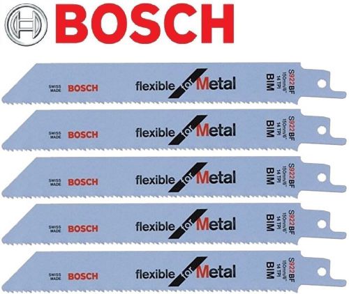 5 bosch s922bf recipricating sabre saw blades - metal for sale