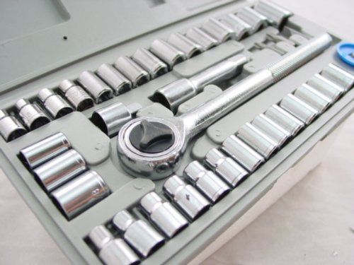 TOOL KIT - 40 piece SOCKET SET w. SAE &amp; METRIC + CASE