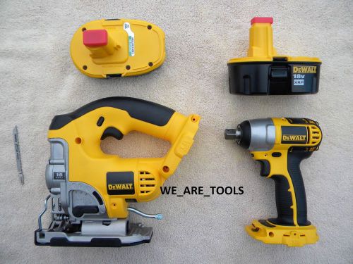 DEWALT 18V DC330 CORDLESS JIG SAW, DC820 IMPACT WRENCH, 2 DC9096 BATTERY,18 VOLT