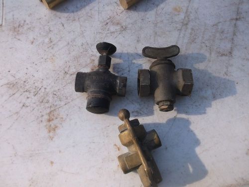 3 Vintage Brass Valves 1 Is LUNKENHEIMER  Gas Or STEAM ENGINE? Free Shipping