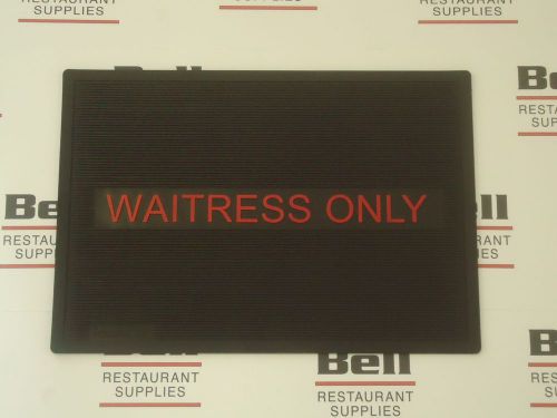 *NEW* 12&#034; x 18&#034; Red on Black &#034;Waitress Only&#034; Bar Mat