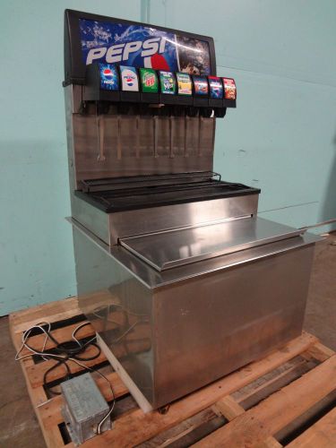 &#034;CORNELIUS&#034; COMMERCIAL DROP-IN  8 FLAVORS SODA DISPENSER WITH ICE BIN/COLD PLATE