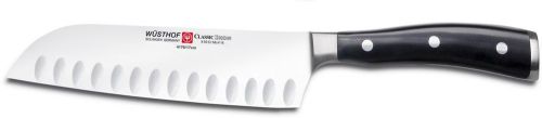 Wusthof Classic Ikon 7&#034; Santoku Asian Chef&#039;s Kitchen Knife Hollow Edge 4176-7