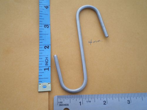 5 HEAVY DUTY STAINLESS STEEL MEDIUM UTILITY S HOOKS, 4&#034; X 4MM. 120 LBS. TEST