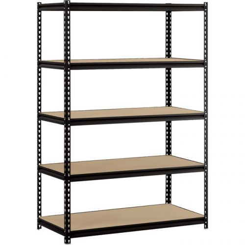 Edsal Maxi-Rack 5-Shelf Unit -48in W x 24in D x 72in H, # UR245L-BLK