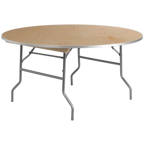 Flash Furniture XA-60-BIRCH-M-GG 60&#039;&#039; Round HEAVY DUTY Birchwood Folding Banquet