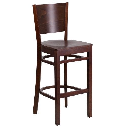 Flash Furniture XU-DG-W0094BAR-WAL-WAL-GG Lacey Series Solid Back Walnut Wooden