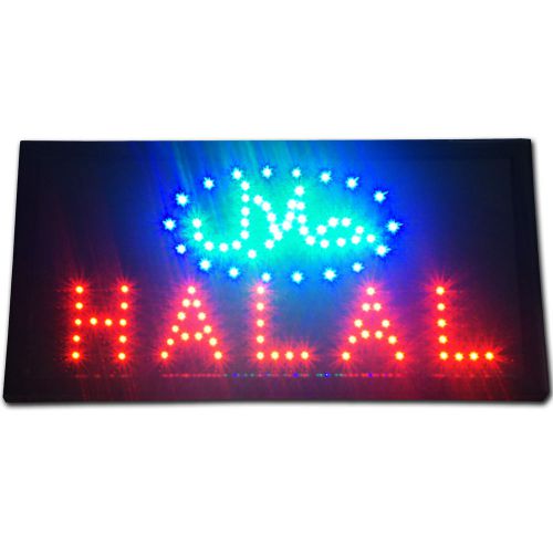 Halal sign led arabic store open shop deli meat islamic neon restaurant muslim for sale