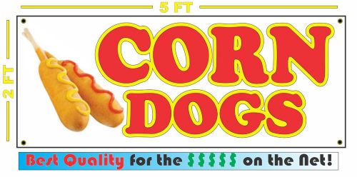 Full Color CORN DOGS BANNER Sign Larger Size Delivery Flag Restaurant Box Cart