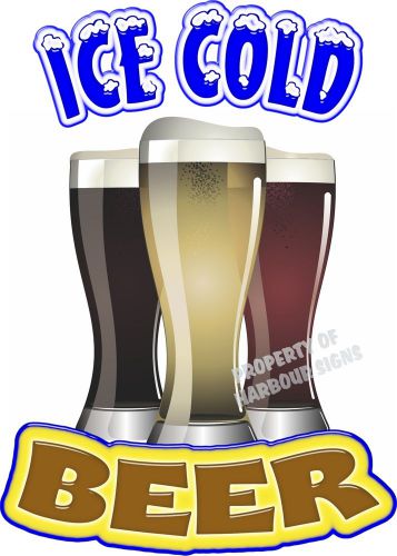 Ice Cold Beer Decal 14&#034; Concession Food Truck Van Drink Ale Beverage Vinyl Signs