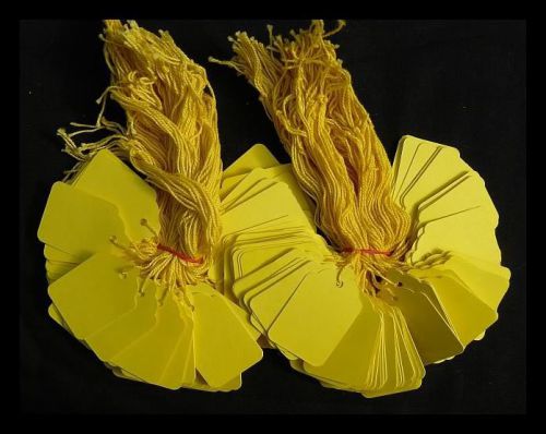 500 yellow strung price tags 42 x 27 mm traditional tie on swing tags size 25 for sale