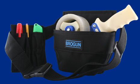 Tape gun belt &#034;brogun&#034; dispenser holster 4 warehouse packager, knife, pen,marker for sale