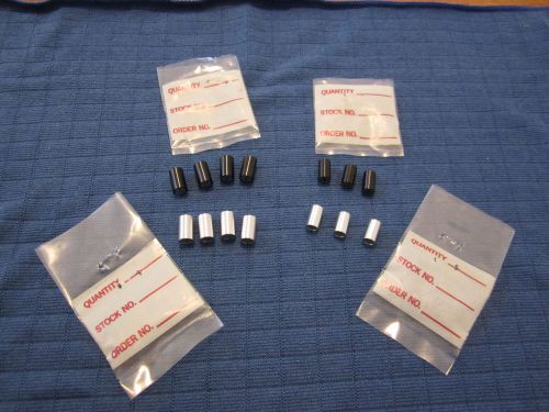 14 NOS Aluminum Push Button Stereo Knobs (Silver Black) 13x8mm 12x7mm Flat Shaft