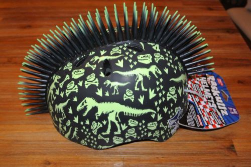 Raskullz Boys Toddler Helmet - T-Rex Bonez MOHAWK BLACK BICYCLE BIKE SKATE