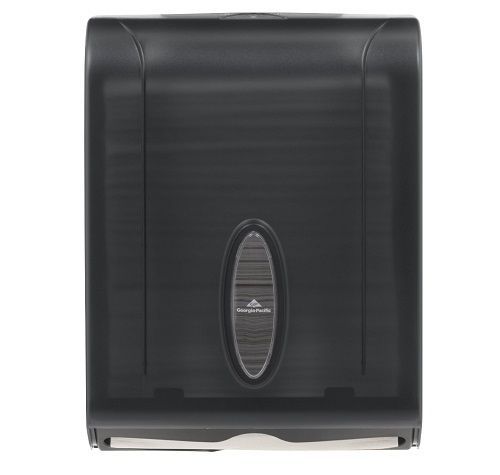 Paper Towel Dispenser Georgia Pacific Wall Mount Translucent Smoke Restroom