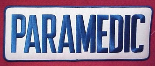 Paramedic Reflective White Royal 4 x 11 Jacket Back Emblem Patch EMT EMS New