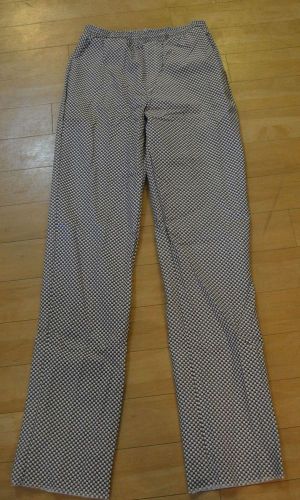 Angelica chef pants black and white checkered pattern checkerboard unhemmed for sale