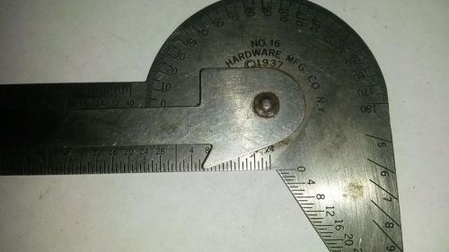 General Hardware Mfg.No16,1937 Protractor/Center Finder/Square/Drill Point Gauge