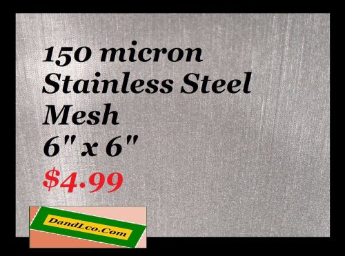  6&#034;x6&#034; MESH / 150 MICRON 304 STAINLESS STEEL MESH 0.1MM WIRE DIAMETER 100X100 CT