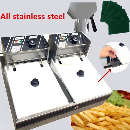 Commercial 5000W 12 liter Deep Fryer W/ French fry scoop Kitchen Fried Chicken