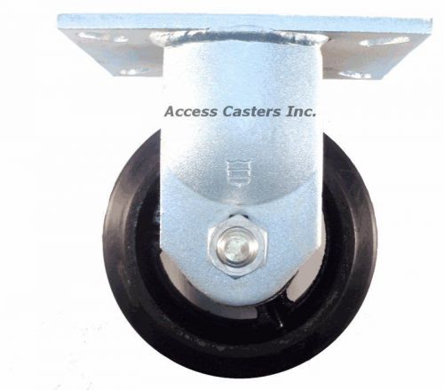 8t75rr 8&#034; x 3&#034; rigid caster, heavy duty rubber on cast iron wheel, 800 lbs cap for sale