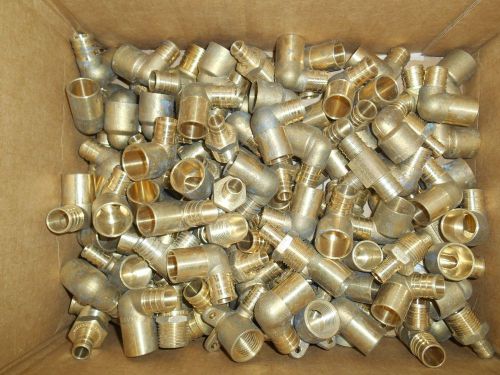 Huge Lot over 150 PEX fittings 1/2&#034; Crimp 90&#039;s FIP MIP eared Bulk