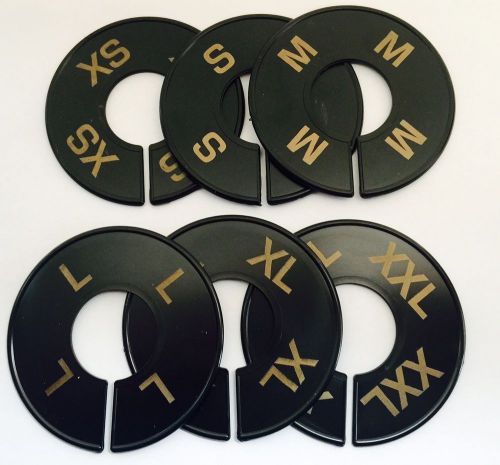 ROUND BLACK SIZE RING DIVIDERS GOLD PRINT XS-XXL (2 PCS PER SIZE) 12 PCS TOTAL