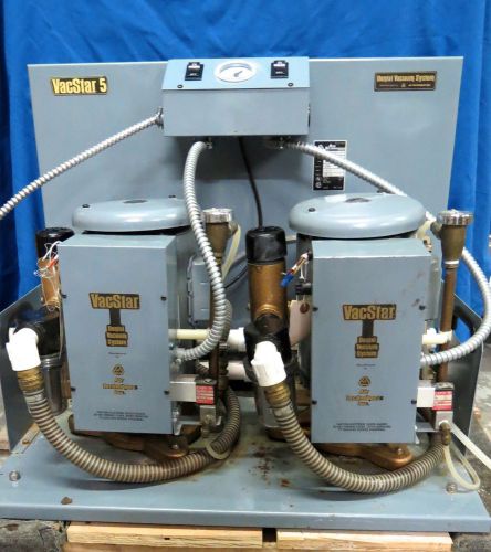 Air Techniques Vacstar 5 Dental Dual Wet Ring Vacuum Suction Pump System 2HP