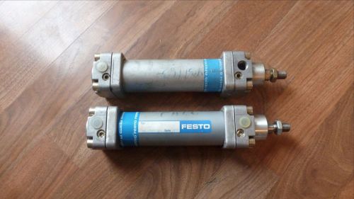 Lot of 2 FESTO PNEUMATIC CYLINDERS DN-40-100-PPV 40mm bore 100mm stroke *NOS*