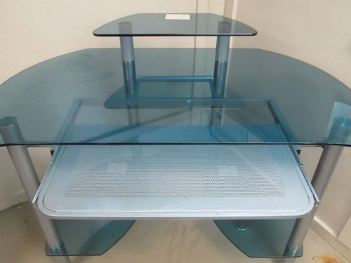 MODERN GLASS COMPUTER DESK (PICK UP ONLY)