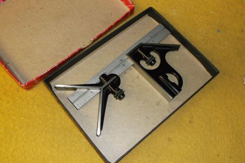 STARRETT 3 Piece Combination Square Set 4&#034; Blade Length Reversible C33HC-4-4R