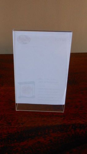 Set of 4 VERTICAL CARDHOLDER PLEXI SLANT 5-1/2&#034;HX3-1/2&#034;W