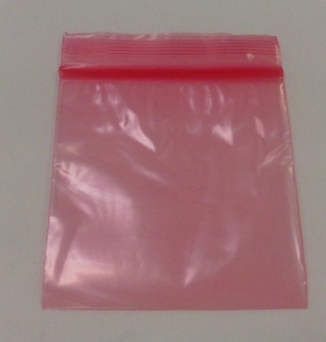 100 APPLE BRAND 3 inch X 3 inch RED ZIPLOCK BAGS 100 BAGGIES 3&#034;x 3&#034; ZIP LOCK