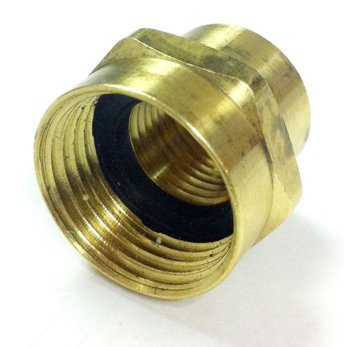 3/4&#034; Female GHT x 1/2&#034; Female NPT Brass Hex Garden Hose Bibb Adapter with Washer