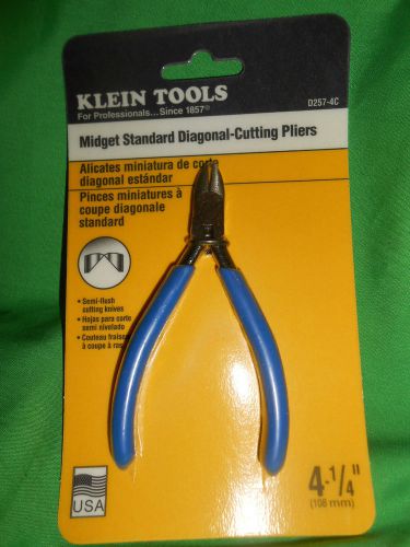 Klein tools d257-4c  4&#034; midget standard diagonal-cutting pliers for sale