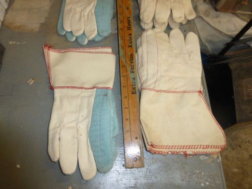 Dozen (12) 24 oz. Blue/White or White Cotton Hot Mill Gloves, Large, Welding