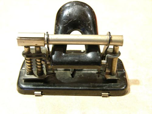 VINTAGE  PAPER-PUNCH 3 HOLE BLACK ENAMEL-RARE