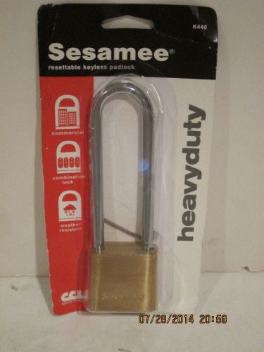 Sesamee Keyless Padlock-K440 - Long Shackle-FREE SHIPPING NEW IN SEALED PACKAGE!