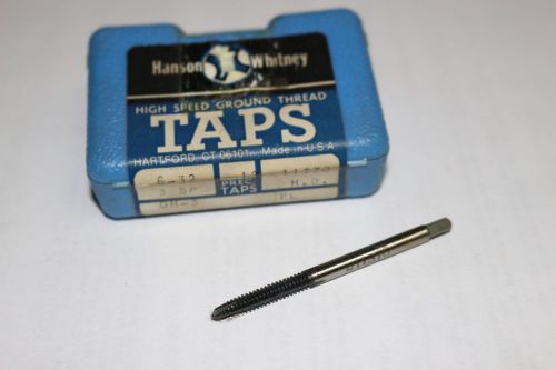 3 new HANSON WHITNEY #6-32 UNC GH-3 H3 2-Flute Plug Spiral Point HD Taps 11370