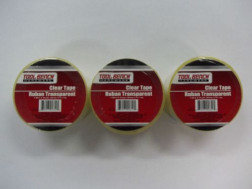 3 rolls clear packing tape 1.89in x 45yds new in package unopened free shipping for sale