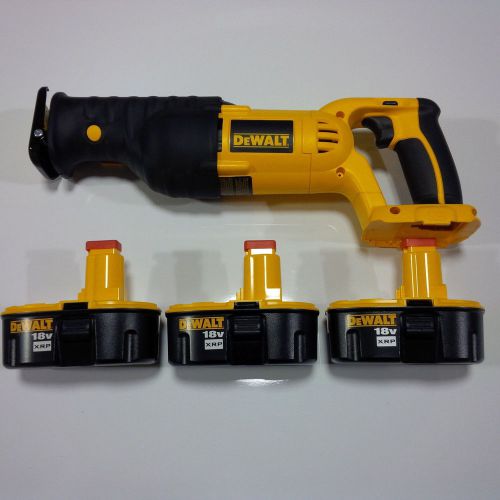 New Dewalt 18V DC385 Cordless Reciprocating Saw + 3 DC9096 Batteries 18 Volt XRP