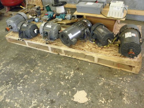 LOT OF SIX MOTORS PLUS EXTRAS DAYTON NEMA TECO BALDOR INVERTOR DRIVE MAX-E1 E2