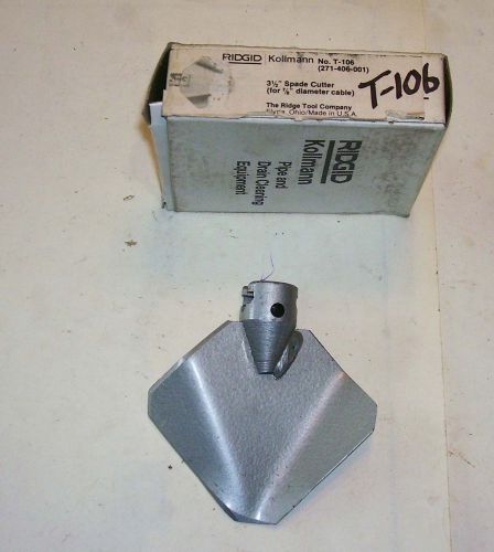 New ridgid kollmann #62875  t-106 spade grease cutter 3 1/2&#034; for 7/8&#034; cable for sale