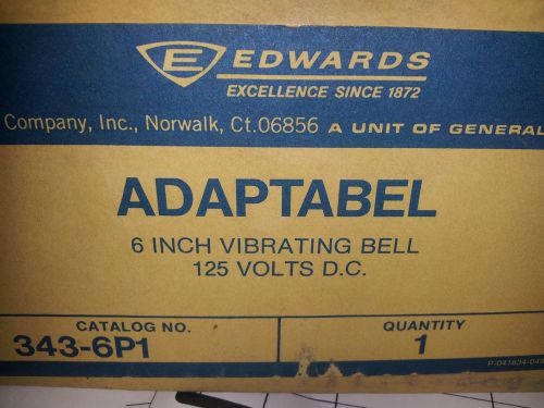 Edwards 343-6p1 new in box 6&#034; vibrating bell 125v d.c. for sale