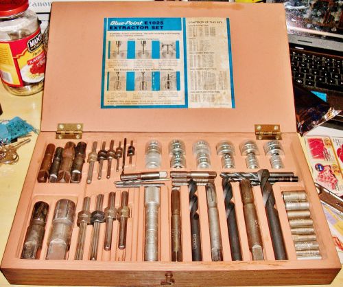 (Snap On) Blue Point e1025 extractor set wood box, Set + Extra. U.S.A.