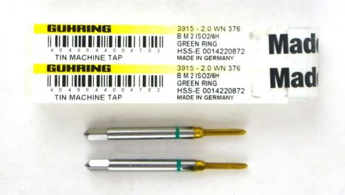 GUHRING 9039150020000 M2x0.4 3 Flute HSS-E TiN Plug Spiral Point Tap 1 Pack B2