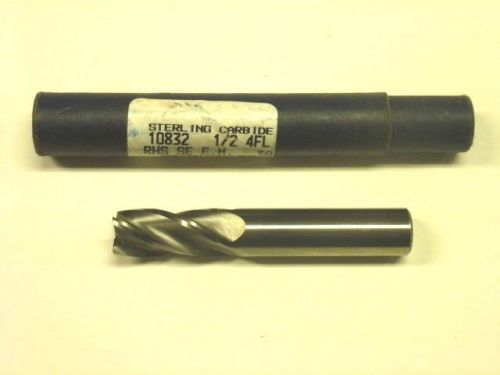 NOS! Sterling Carbide 1/2&#034; SOLID CARBIDE END MILL, #10832