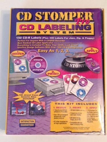 New CD STOMPER PRO Labeling System 150 CD-R &amp; 300 Jazz Zip Floppy Labels