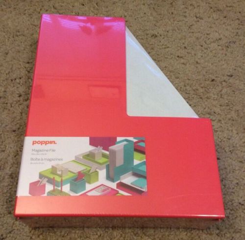 Desktop Plastic Magazine / File Holder Coral Colored New!