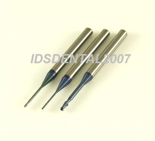 3 PCS 2/1/0.8mm Dental Milling Bur fit Roland Dental Milling Machines Zirconia